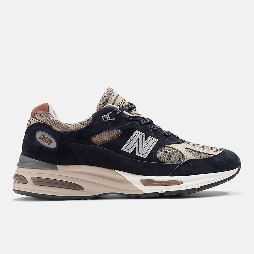 New Balance Made in UK 991v2 Shoes After Midnight with Sepia Tint and Plaza Taupe